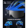 imageOutdoorMaster Adult Bike Helmet  Bicycle Helmet with Rechargeable Rear LED Light Detachable Magnetic Goggles Removable Sun Visor  Suitable for Commuting and Cycling for Men and WomenOcean Blue