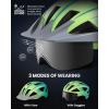 imageOutdoorMaster Adult Bike Helmet  Bicycle Helmet with Rechargeable Rear LED Light Detachable Magnetic Goggles Removable Sun Visor  Suitable for Commuting and Cycling for Men and WomenGradient Yellow Green