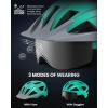 imageOutdoorMaster Adult Bike Helmet  Bicycle Helmet with Rechargeable Rear LED Light Detachable Magnetic Goggles Removable Sun Visor  Suitable for Commuting and Cycling for Men and WomenMint Green
