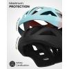 imageOutdoorMaster Adult Bike Helmet  Bicycle Helmet with Rechargeable Rear LED Light Detachable Magnetic Goggles Removable Sun Visor  Suitable for Commuting and Cycling for Men and WomenGradient Blue Orange