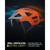 imageOutdoorMaster Adult Bike Helmet  Bicycle Helmet with Rechargeable Rear LED Light Detachable Magnetic Goggles Removable Sun Visor  Suitable for Commuting and Cycling for Men and WomenMatte Orange