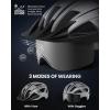 imageOutdoorMaster Adult Bike Helmet  Bicycle Helmet with Rechargeable Rear LED Light Detachable Magnetic Goggles Removable Sun Visor  Suitable for Commuting and Cycling for Men and WomenMatte Grey