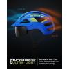 imageOutdoorMaster Adult Bike Helmet  Bicycle Helmet with Rechargeable Rear LED Light Detachable Magnetic Goggles Removable Sun Visor  Suitable for Commuting and Cycling for Men and WomenOcean Blue