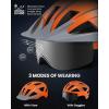 imageOutdoorMaster Adult Bike Helmet  Bicycle Helmet with Rechargeable Rear LED Light Detachable Magnetic Goggles Removable Sun Visor  Suitable for Commuting and Cycling for Men and WomenMatte Orange
