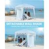imageOutdoorMaster Beach Cabana with Fringes Portable 6 x 6 Beach Canopy for Sand Easy Set Up Beach Shelter Included Side Wall UPF 50 UV Protection Sun Umbrella  for Family ampamp FriendsWave Point