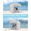 imageOutdoorMaster Beach Cabana with Fringes Portable 6 x 6 Beach Canopy for Sand Easy Set Up Beach Shelter Included Side Wall UPF 50 UV Protection Sun Umbrella  for Family ampamp FriendsVintage Browna