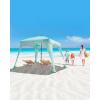 imageOutdoorMaster Beach Cabana with Fringes Portable 6 x 6 Beach Canopy for Sand Easy Set Up Beach Shelter Included Side Wall UPF 50 UV Protection Sun Umbrella  for Family ampamp FriendsLight Greena