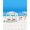 imageOutdoorMaster Beach Cabana with Fringes Portable 6 x 6 Beach Canopy for Sand Easy Set Up Beach Shelter Included Side Wall UPF 50 UV Protection Sun Umbrella  for Family ampamp FriendsRomantic White