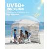 imageOutdoorMaster Beach Cabana with Fringes Portable 6 x 6 Beach Canopy for Sand Easy Set Up Beach Shelter Included Side Wall UPF 50 UV Protection Sun Umbrella  for Family ampamp FriendsVintage Browna