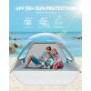 imageOutdoorMaster Beach Tent Sun Shelter with 2 Ventilated Doors UPF50 Easy Setup Beach Tent Canopy for 3 Person Lightweight ampamp Portable Family Beach Umbrellas for Sand with Carrying Bag Ocracoke CoastBlue
