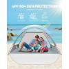 imageOutdoorMaster Beach Tent Sun Shelter with 2 Ventilated Doors UPF50 Easy Setup Beach Tent Canopy for 3 Person Lightweight ampamp Portable Family Beach Umbrellas for Sand with Carrying Bag Ocracoke CoastCancun Seashore