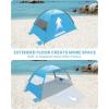 imageOutdoorMaster Beach Tent Sun Shelter with 2 Ventilated Doors UPF50 Easy Setup Beach Tent Canopy for 3 Person Lightweight ampamp Portable Family Beach Umbrellas for Sand with Carrying Bag Ocracoke CoastBlue