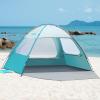 imageOutdoorMaster Beach Tent for 34 Person  Easy Setup Sun Shade Shelter Portable Beach Shade Sun Canopy with UPF 50 UV Protection Removable Skylight Family SizeOlive Green
