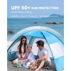 imageOutdoorMaster Beach Tent for 34 Person  Easy Setup Sun Shade Shelter Portable Beach Shade Sun Canopy with UPF 50 UV Protection Removable Skylight Family SizeBlue