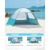 imageOutdoorMaster Beach Tent for 34 Person  Easy Setup Sun Shade Shelter Portable Beach Shade Sun Canopy with UPF 50 UV Protection Removable Skylight Family SizeOlive Green