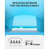 imageOutdoorMaster Beach Tent for 34 Person  Easy Setup and Portable Beach Shade Sun Shelter Canopy with UPF 50 UV Protection Removable Skylight Family Size  GreenBlue