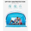 imageOutdoorMaster Beach Tent for 34 Person  Easy Setup and Portable Beach Shade Sun Shelter Canopy with UPF 50 UV Protection Removable Skylight Family Size  GreenBlue