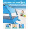 imageOutdoorMaster Beach Tent with Blackout Shelter Technology Portable Beach Shade Sun Shelter Canopy for 46 Person with UPF 50 UV Protection Easy Setup Pop Up Tent Family SizeBlue