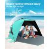 imageOutdoorMaster Beach Tent with Blackout Shelter Technology Portable Beach Shade Sun Shelter Canopy for 46 Person with UPF 50 UV Protection Easy Setup Pop Up Tent Family SizeGreen