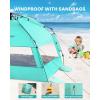 imageOutdoorMaster Beach Tent with Blackout Shelter Technology Portable Beach Shade Sun Shelter Canopy for 46 Person with UPF 50 UV Protection Easy Setup Pop Up Tent Family SizeGreen