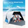 imageOutdoorMaster Beach Tent with Blackout Shelter Technology Portable Beach Shade Sun Shelter Canopy for 46 Person with UPF 50 UV Protection Easy Setup Pop Up Tent Family SizeOcracoke Coast