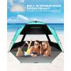 imageOutdoorMaster Beach Tent with Blackout Shelter Technology Portable Beach Shade Sun Shelter Canopy for 46 Person with UPF 50 UV Protection Easy Setup Pop Up Tent Family SizeGreen