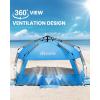 imageOutdoorMaster Beach Tent with Blackout Shelter Technology Portable Beach Shade Sun Shelter Canopy for 46 Person with UPF 50 UV Protection Easy Setup Pop Up Tent Family SizeBlue