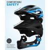 imageOutdoorMaster Kids Bike Helmet  Full Face Helmet for Kids  Adjustable Detachable and Lightweight  for MultiSport  from Toddler to YouthBlue