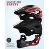 imageOutdoorMaster Kids Bike Helmet  Full Face Helmet for Kids  Adjustable Detachable and Lightweight  for MultiSport  from Toddler to YouthRed