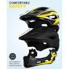 imageOutdoorMaster Kids Bike Helmet  Full Face Helmet for Kids  Adjustable Detachable and Lightweight  for MultiSport  from Toddler to YouthYellow