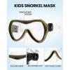imageOutdoorMaster Marlin Kids Snorkel Set Adjustable Strap Dry Top Diving Mask AntiFog Snorkeling Mask Gear Kids Swimming Goggles for Boys and Girls Age 614Dark Green