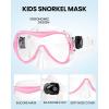 imageOutdoorMaster Marlin Kids Snorkel Set Adjustable Strap Dry Top Diving Mask AntiFog Snorkeling Mask Gear Kids Swimming Goggles for Boys and Girls Age 614Pink