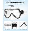 imageOutdoorMaster Marlin Kids Snorkel Set Adjustable Strap Dry Top Diving Mask AntiFog Snorkeling Mask Gear Kids Swimming Goggles for Boys and Girls Age 614Black