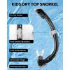 imageOutdoorMaster Marlin Kids Snorkel Set Adjustable Strap Dry Top Diving Mask AntiFog Snorkeling Mask Gear Kids Swimming Goggles for Boys and Girls Age 614Black