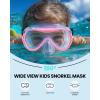 imageOutdoorMaster Marlin Kids Snorkel Set Adjustable Strap Dry Top Diving Mask AntiFog Snorkeling Mask Gear Kids Swimming Goggles for Boys and Girls Age 614Pink