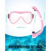 imageOutdoorMaster Marlin Kids Snorkel Set Adjustable Strap Dry Top Diving Mask AntiFog Snorkeling Mask Gear Kids Swimming Goggles for Boys and Girls Age 614Pink