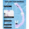 imageOutdoorMaster Marlin Kids Snorkel Set Adjustable Strap Dry Top Diving Mask AntiFog Snorkeling Mask Gear Kids Swimming Goggles for Boys and Girls Age 614Purple