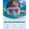 imageOutdoorMaster Marlin Kids Snorkel Set Adjustable Strap Dry Top Diving Mask AntiFog Snorkeling Mask Gear Kids Swimming Goggles for Boys and Girls Age 614Purple