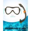 imageOutdoorMaster Marlin Kids Snorkel Set Adjustable Strap Dry Top Diving Mask AntiFog Snorkeling Mask Gear Kids Swimming Goggles for Boys and Girls Age 614Dark Green