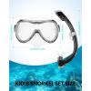 imageOutdoorMaster Marlin Kids Snorkel Set Adjustable Strap Dry Top Diving Mask AntiFog Snorkeling Mask Gear Kids Swimming Goggles for Boys and Girls Age 614Black