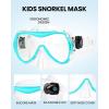 imageOutdoorMaster Marlin Kids Snorkel Set Adjustable Strap Dry Top Diving Mask AntiFog Snorkeling Mask Gear Kids Swimming Goggles for Boys and Girls Age 614Blue
