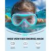 imageOutdoorMaster Marlin Kids Snorkel Set Adjustable Strap Dry Top Diving Mask AntiFog Snorkeling Mask Gear Kids Swimming Goggles for Boys and Girls Age 614Blue