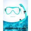 imageOutdoorMaster Marlin Kids Snorkel Set Adjustable Strap Dry Top Diving Mask AntiFog Snorkeling Mask Gear Kids Swimming Goggles for Boys and Girls Age 614Blue