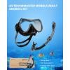 imageOutdoorMaster Mobula Snorkeling Gear for Adults Diving Mask and Snorkel Set with Tempered Glass AntiFog TOP Dry Snorkel for Diving Snorkeling SwimmingBlack