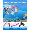 imageOutdoorMaster Mobula Snorkeling Gear for Adults Diving Mask and Snorkel Set with Tempered Glass AntiFog TOP Dry Snorkel for Diving Snorkeling SwimmingRose