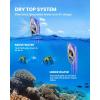 imageOutdoorMaster Mobula Snorkeling Gear for Adults Diving Mask and Snorkel Set with Tempered Glass AntiFog TOP Dry Snorkel for Diving Snorkeling SwimmingBlue