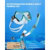 imageOutdoorMaster Mobula Snorkeling Gear for Adults Diving Mask and Snorkel Set with Tempered Glass AntiFog TOP Dry Snorkel for Diving Snorkeling SwimmingAqua