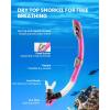imageOutdoorMaster Mobula Snorkeling Gear for Adults Diving Mask and Snorkel Set with Tempered Glass AntiFog TOP Dry Snorkel for Diving Snorkeling SwimmingRose