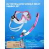 imageOutdoorMaster Mobula Snorkeling Gear for Adults Diving Mask and Snorkel Set with Tempered Glass AntiFog TOP Dry Snorkel for Diving Snorkeling SwimmingRose