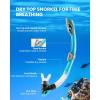 imageOutdoorMaster Mobula Snorkeling Gear for Adults Diving Mask and Snorkel Set with Tempered Glass AntiFog TOP Dry Snorkel for Diving Snorkeling SwimmingAqua